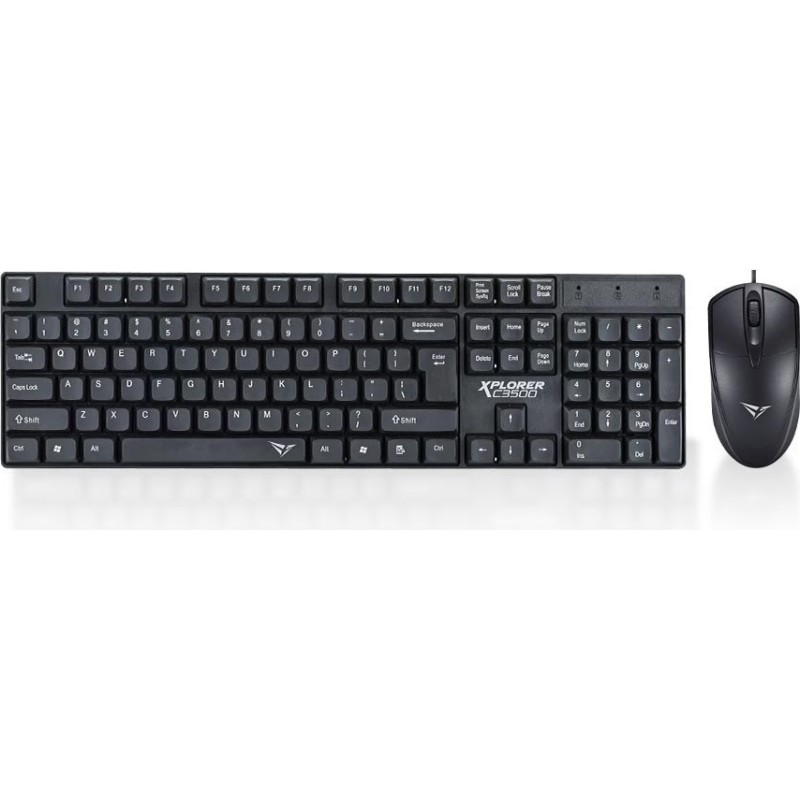ALCATROZ XPLORER C3500 USB WIRED QUIET KEYBOARD MOUSE COMBO