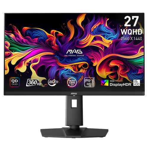 MSI MAG 271QPX 27 INCH QD-OLED WQHD (2560X1440) 360HZ 0.03MS ADAPTIVE-SYNC COMPATIBLE FRAMELESS GAMING MONITOR ( 3 YEARS WARRANTY )