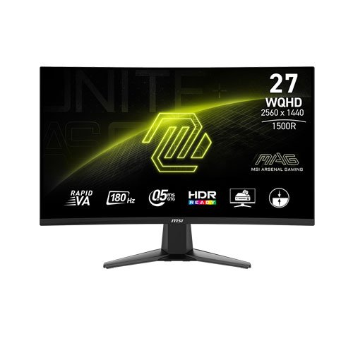 MSI MAG 27CQ6F 27" INCH WQHD (2560 X 1440) 180HZ 1MS AMD Freesync Curved Gaming Monitor ( 3 Years Warranty)