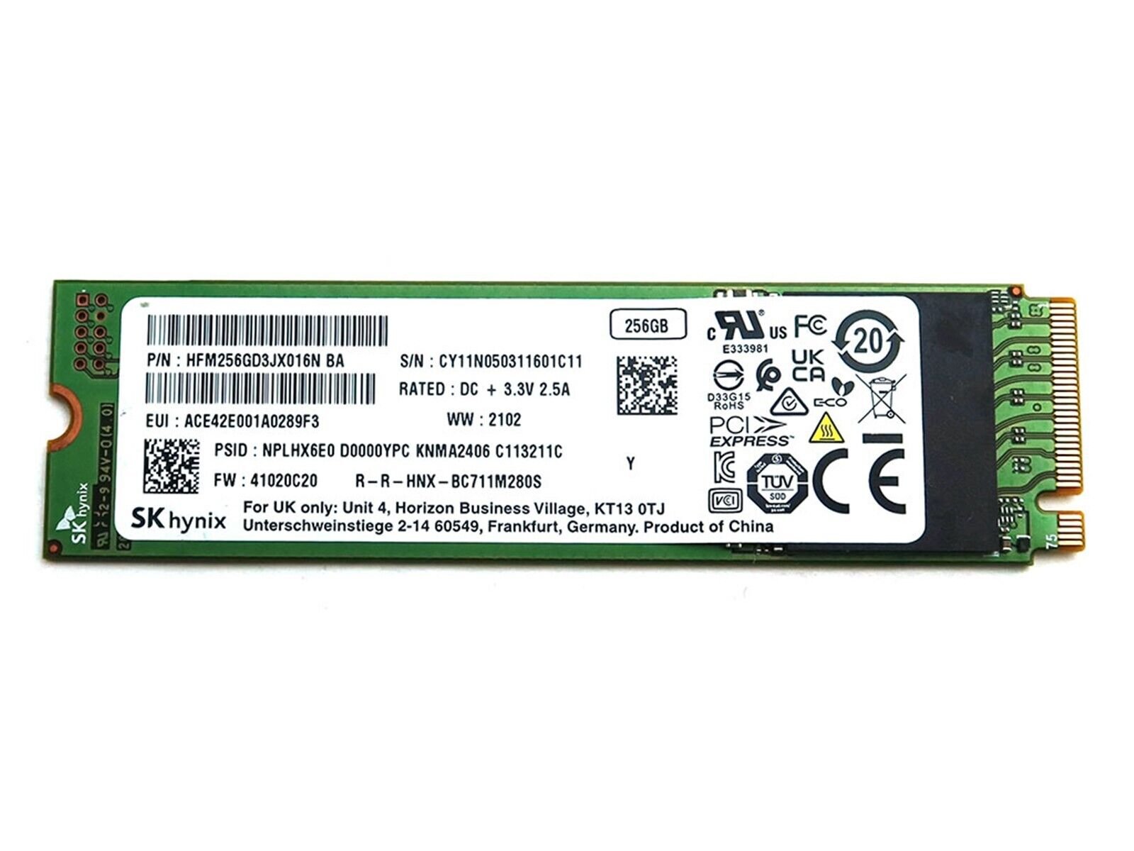 256GB NVME SSD